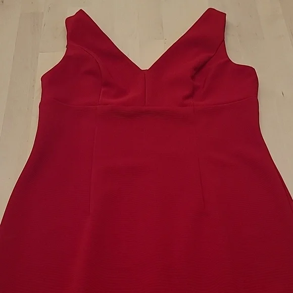 EUC Adrianna Papell Red Double Fringe Hem Sleeveless Cocktail Dress - Picture 3 of 14